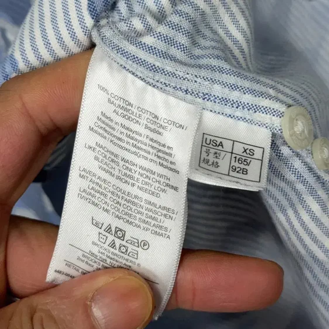 브룩스브라더스 빈티지 패턴 코튼 셔츠 XS 상품이미지4