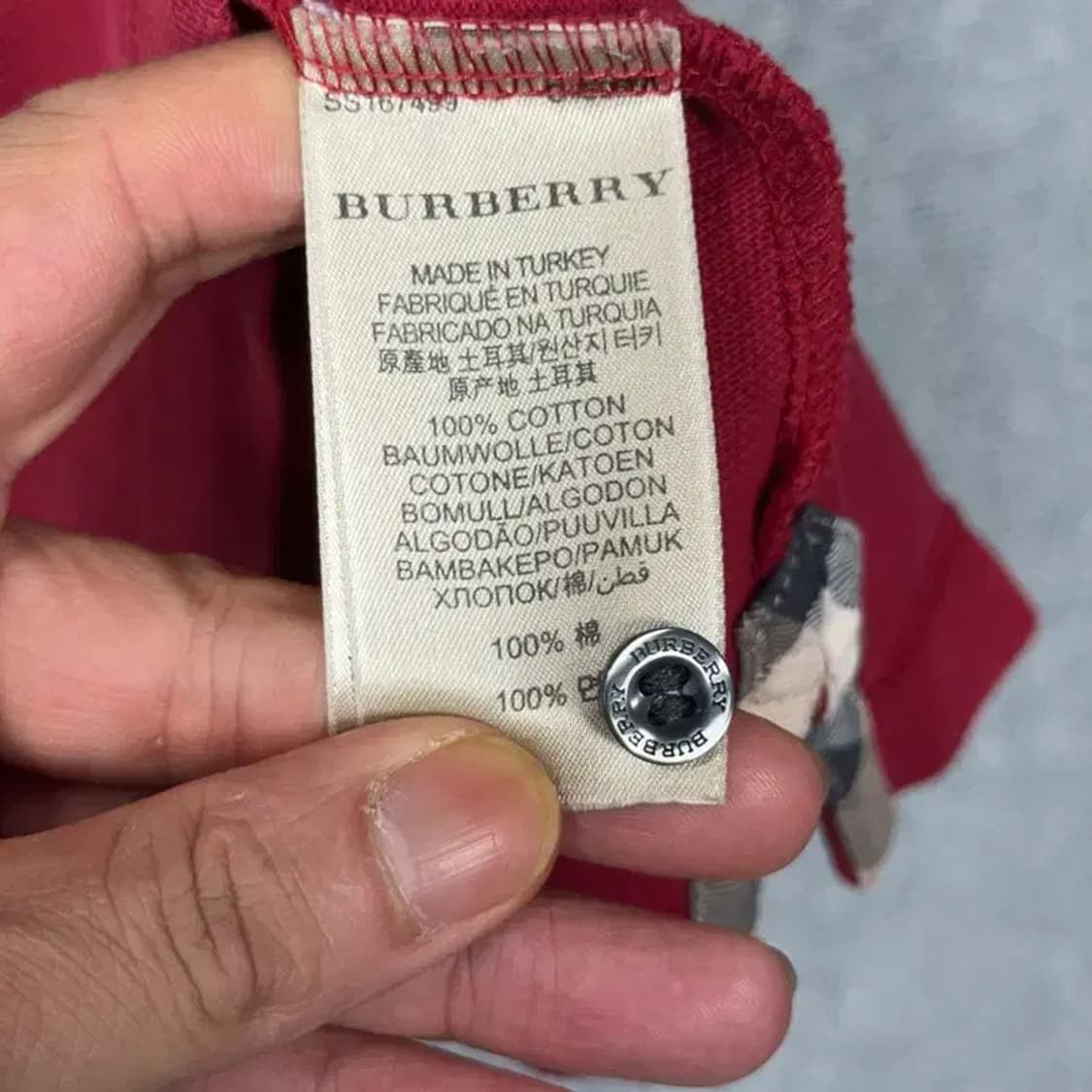 버버리 레드 로고 반팔 카라티 S 상품이미지7