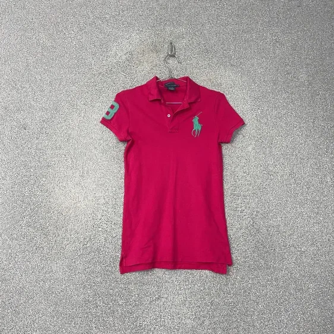 폴로 스키니핏 핫핑크 반팔 카라티 S 상품이미지1