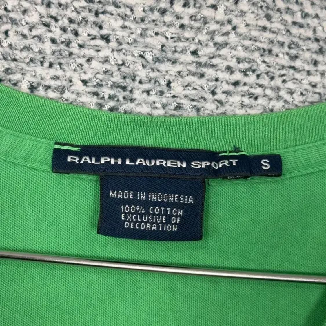 폴로 랄프로렌 연두 코튼 브이넥 반팔티 S 상품이미지6