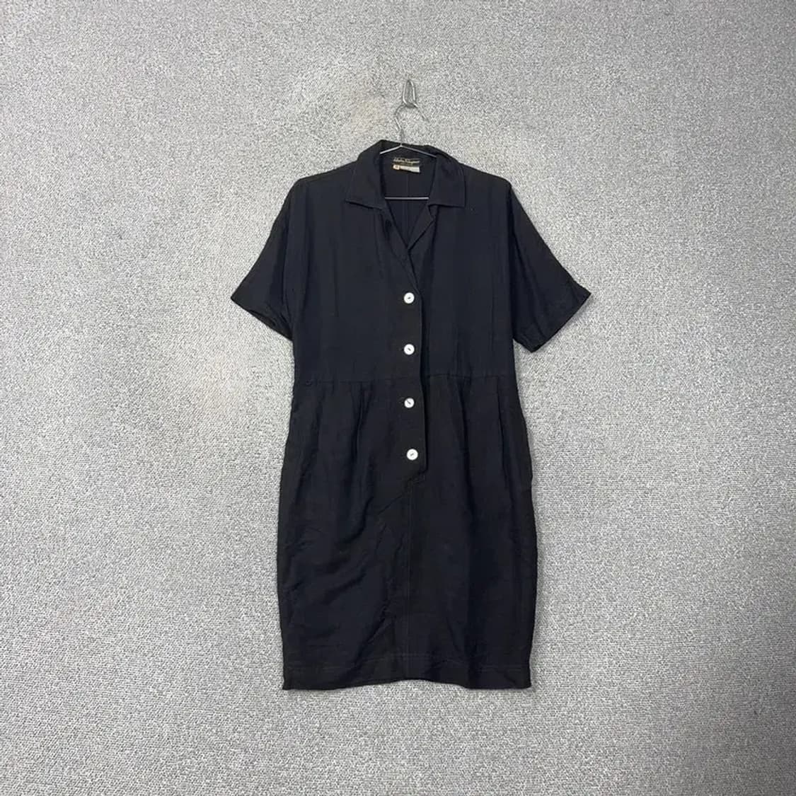 살바토레 페레가모 이태리 브이넥 카라 반팔 원피스 42 상품이미지1