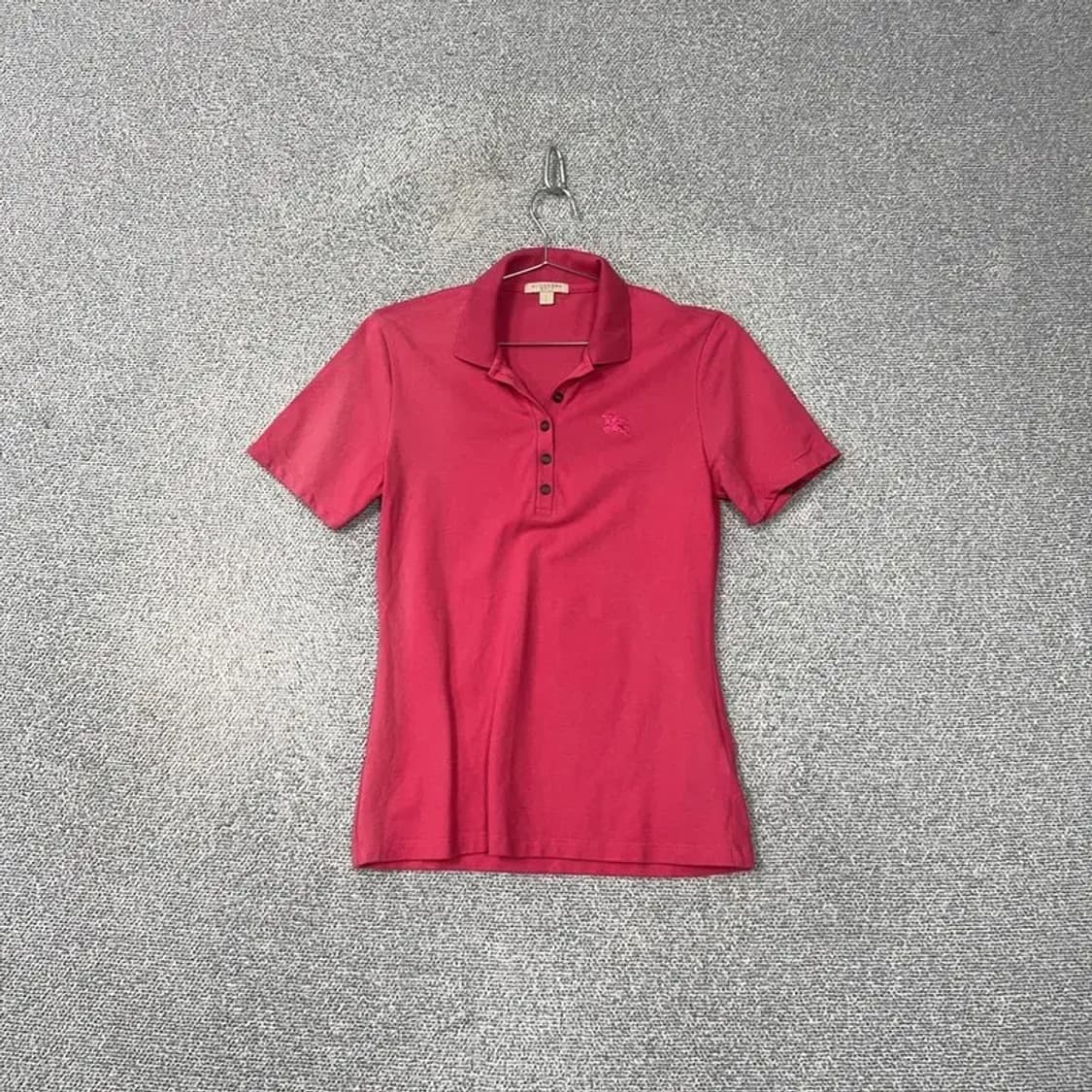 버버리 핑크 로고 반팔 카라티 S 상품이미지1