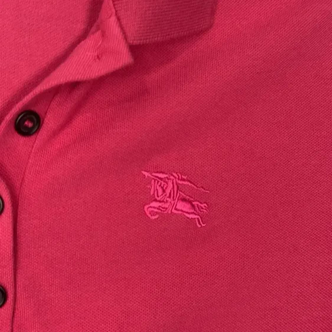 버버리 핑크 로고 반팔 카라티 S 상품이미지3
