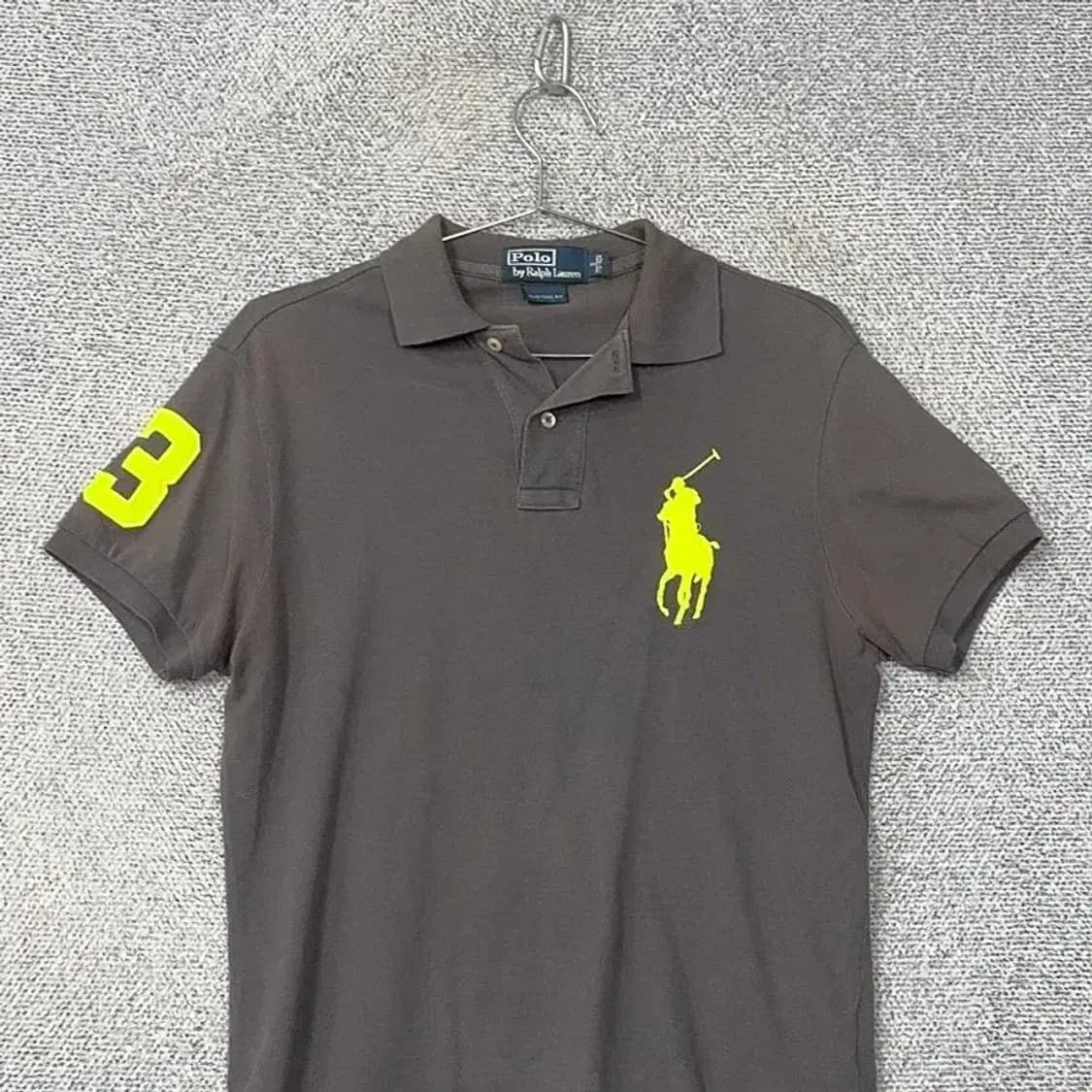 폴로 커스텀핏 형광 포니 반팔 카라티 S 상품이미지3