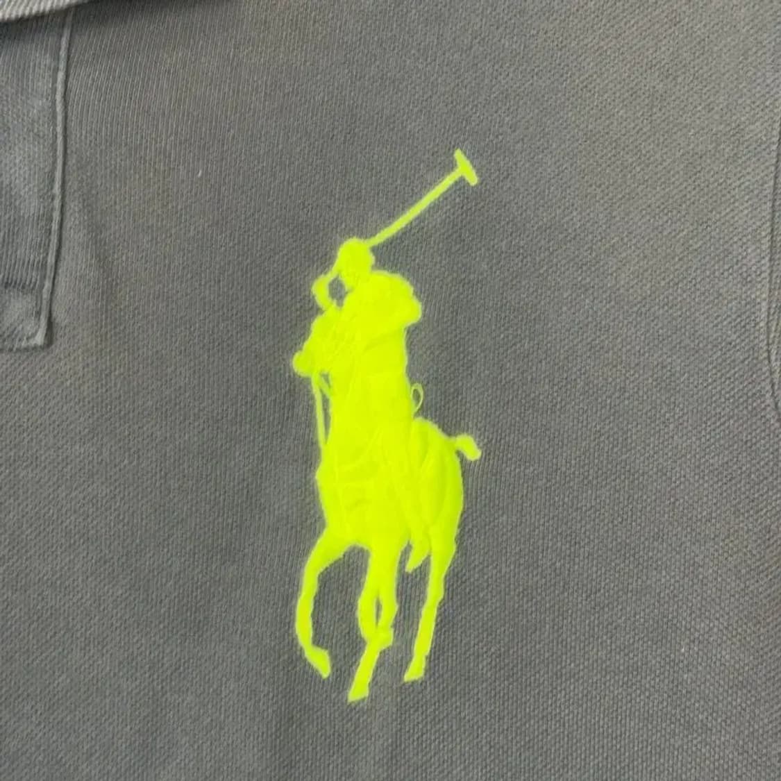 폴로 커스텀핏 형광 포니 반팔 카라티 S 상품이미지5