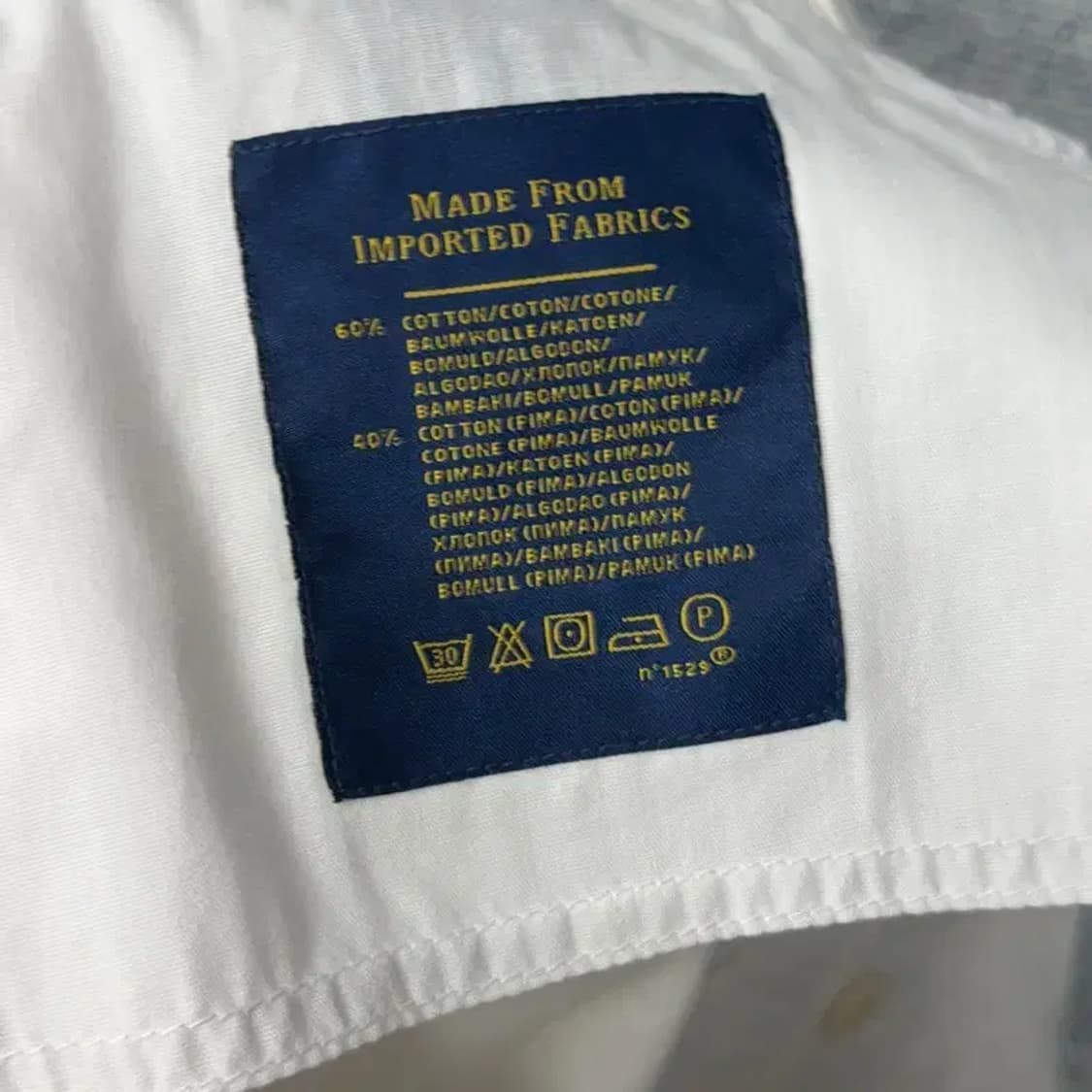 폴로 신형 클래식핏 화이트 치노 반바지 38 상품이미지6