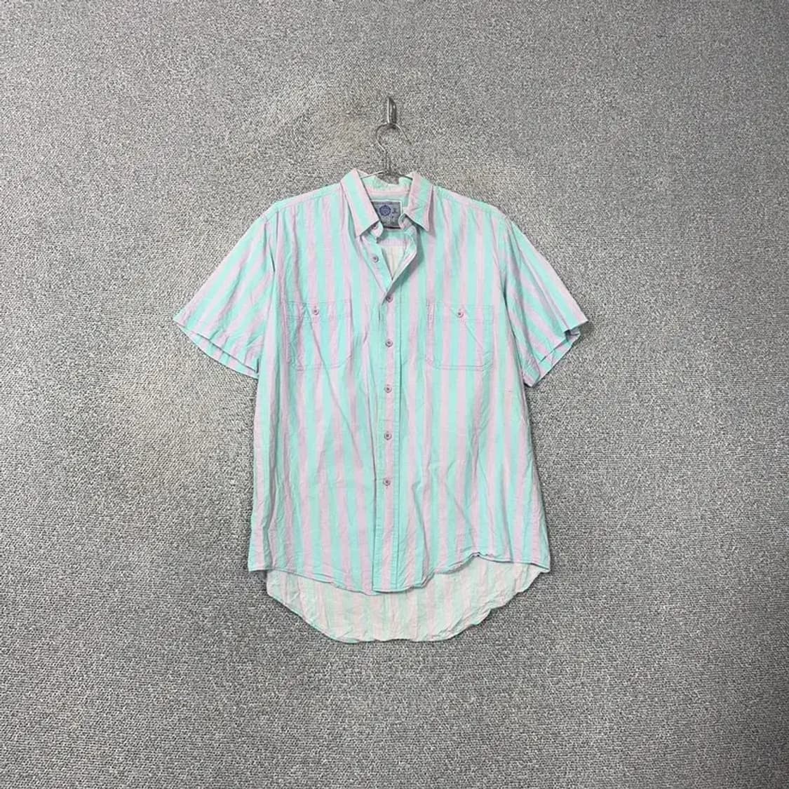 랭글러 빈티지 민트 스트라이프 반팔 셔츠 L 상품이미지1