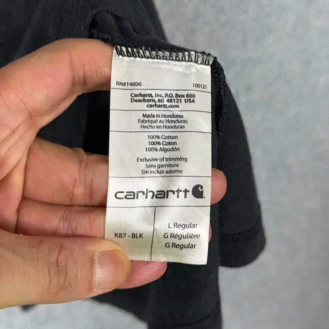 칼하트 오리지날핏 로고 코튼 반팔티 L 상품이미지6