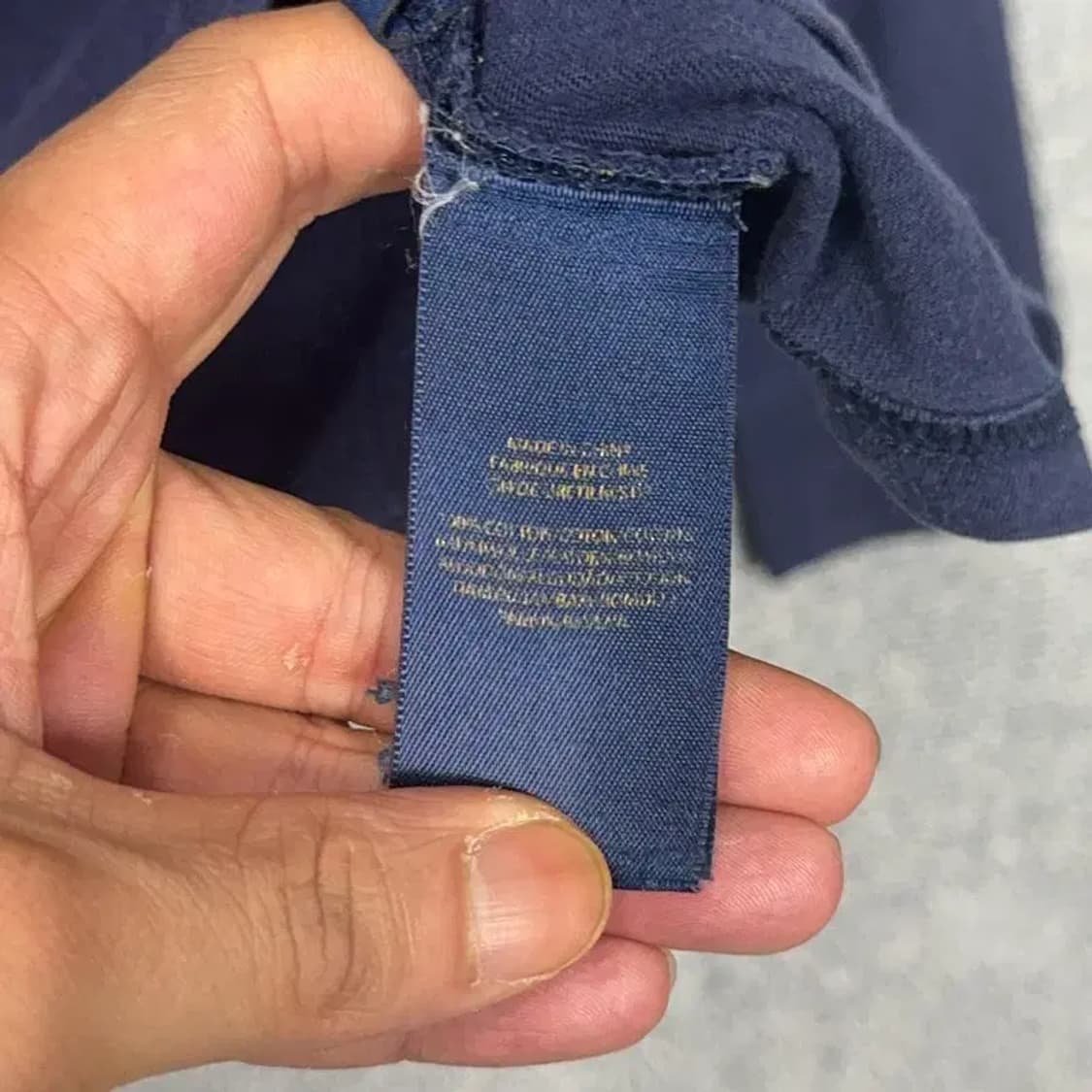 폴로 네이비 코튼 로고 긴팔티 L 상품이미지5