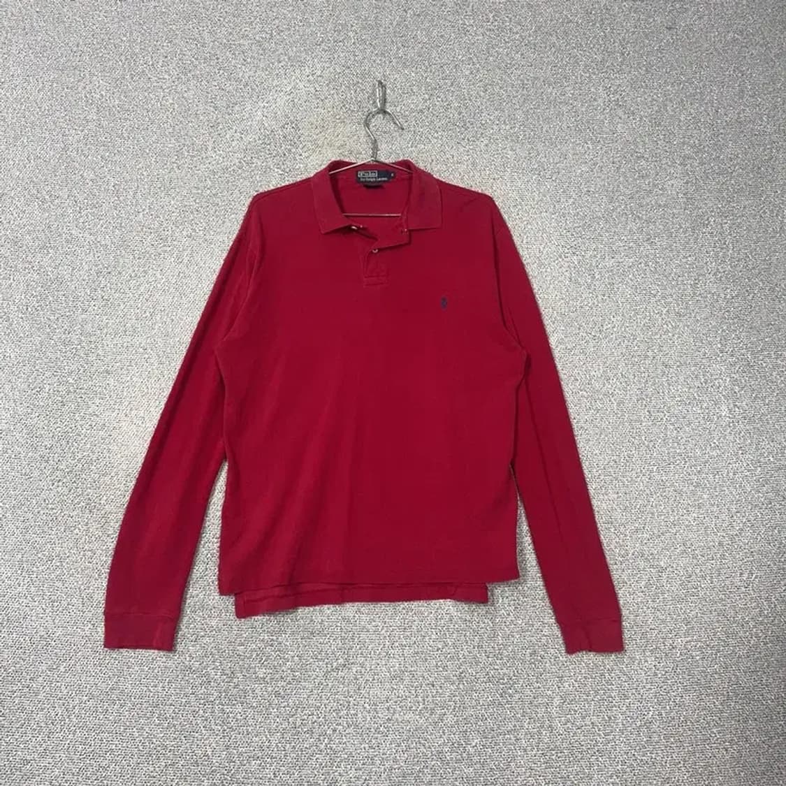 폴로 버건디 로고 긴팔 카라티 M 상품이미지1