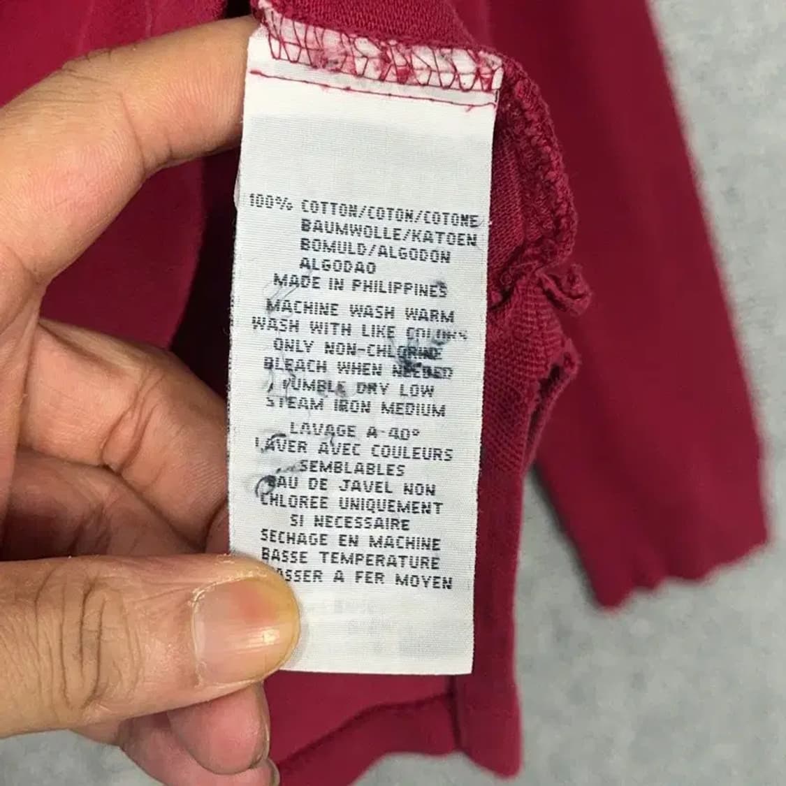 폴로 버건디 로고 긴팔 카라티 M 상품이미지5