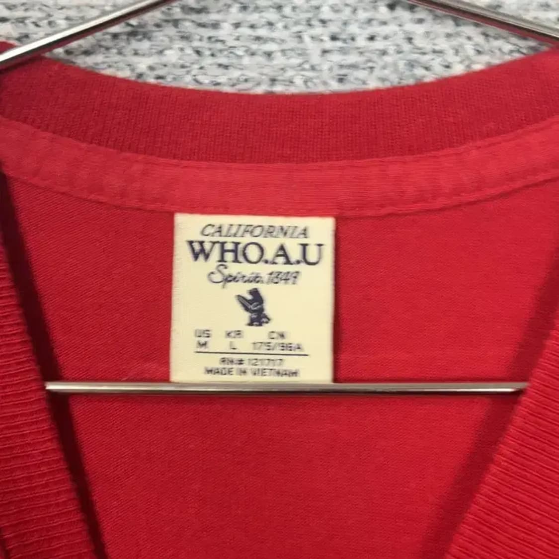 후아유 말리부 레드 반팔티 L 상품이미지4