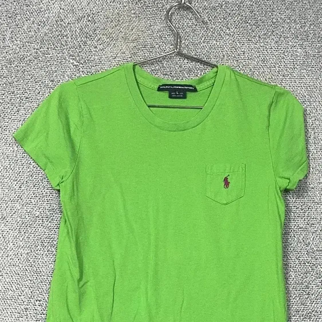 폴로 랄프로렌 연두 코튼 반팔티 L 상품이미지3