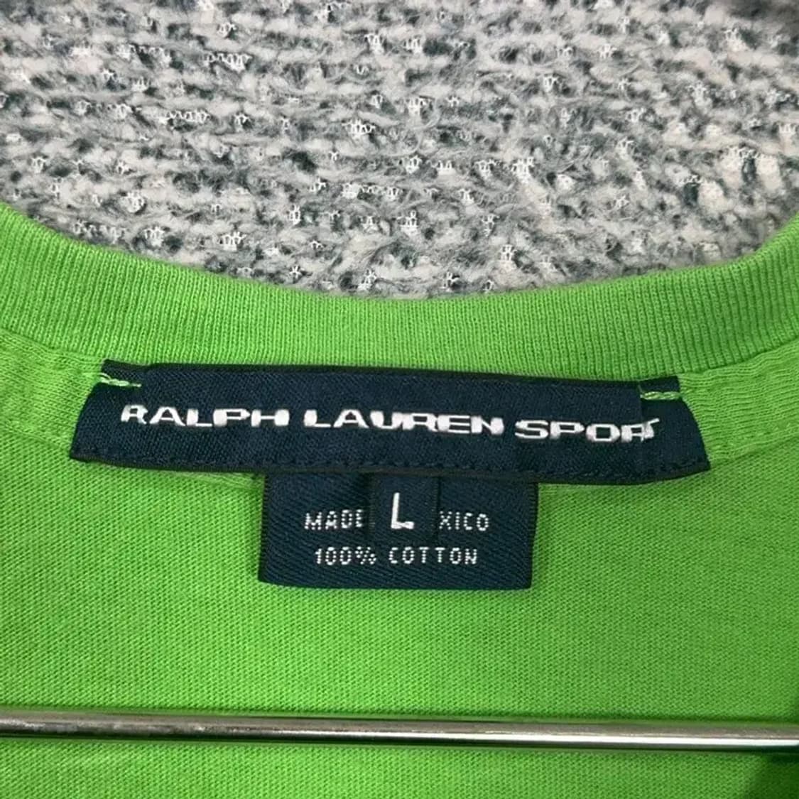 폴로 랄프로렌 연두 코튼 반팔티 L 상품이미지6