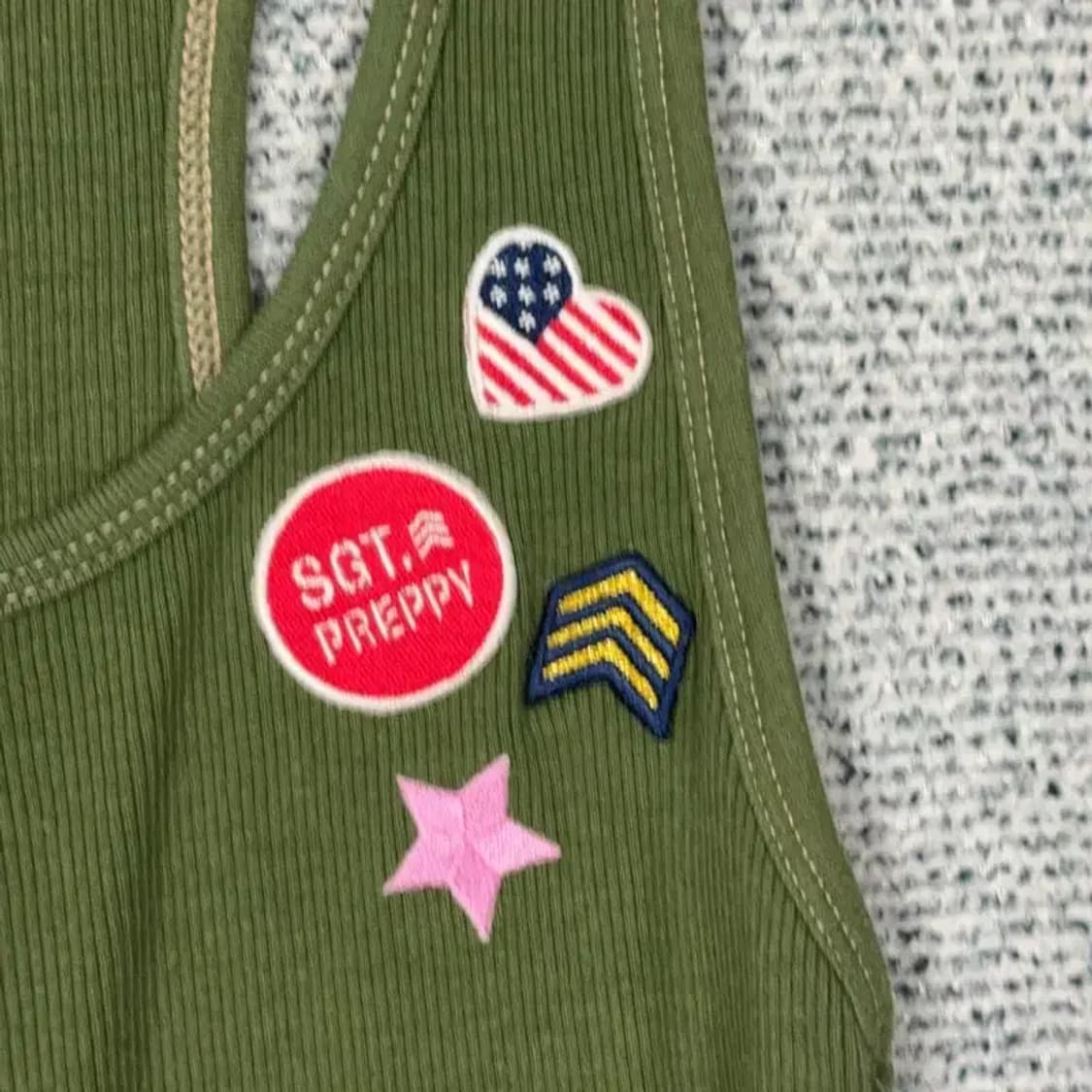 아베크롬비 빈티지 카키 골지 민소매 나시 S 상품이미지5