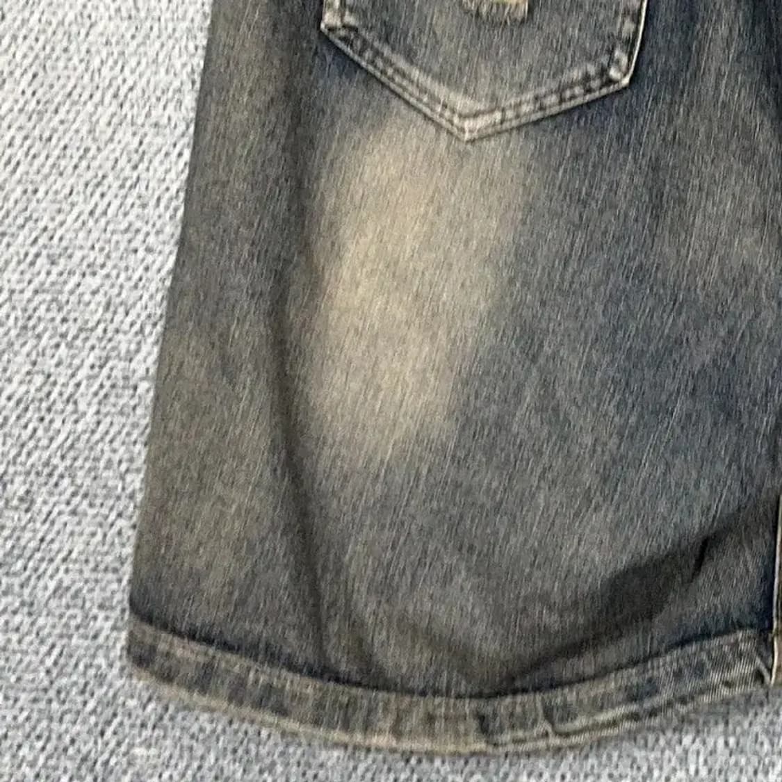 빈티지 자수 프린팅 데님 반바지 XL 상품이미지3