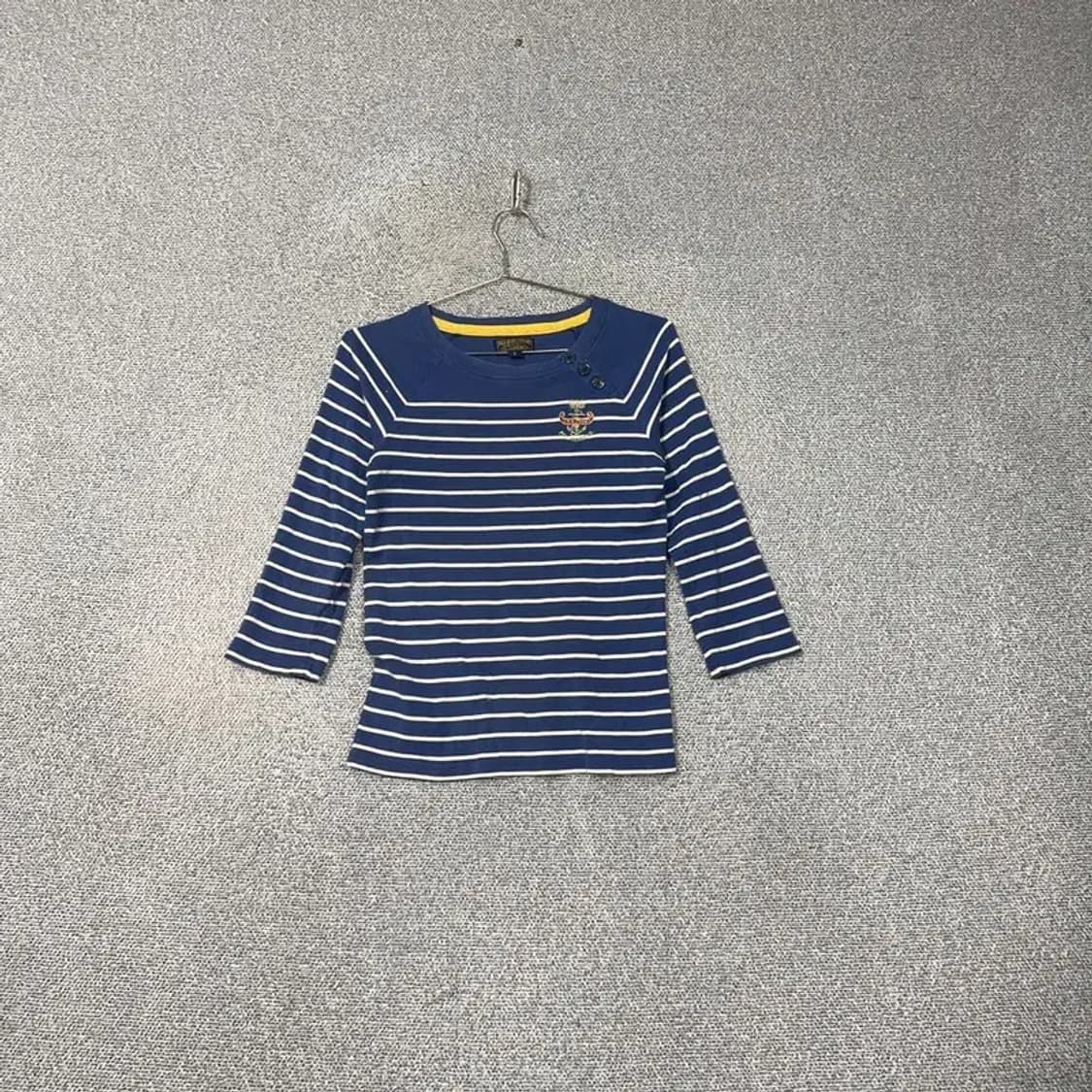 폴로 두산 금장자수 스트라이프 7부 긴팔티 S 상품이미지1