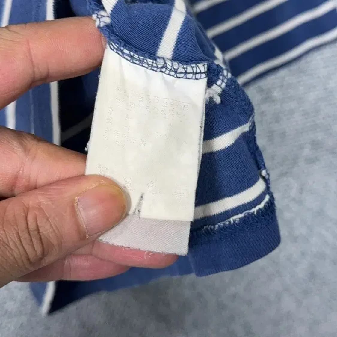 폴로 두산 금장자수 스트라이프 7부 긴팔티 S 상품이미지5