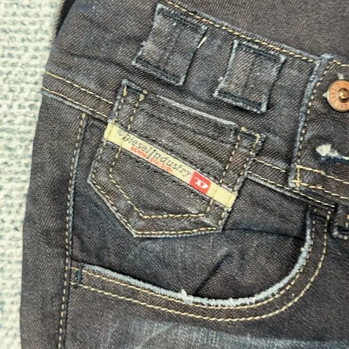 디젤 컬처벨트 흑청 데님 팬츠 24 32 상품이미지5
