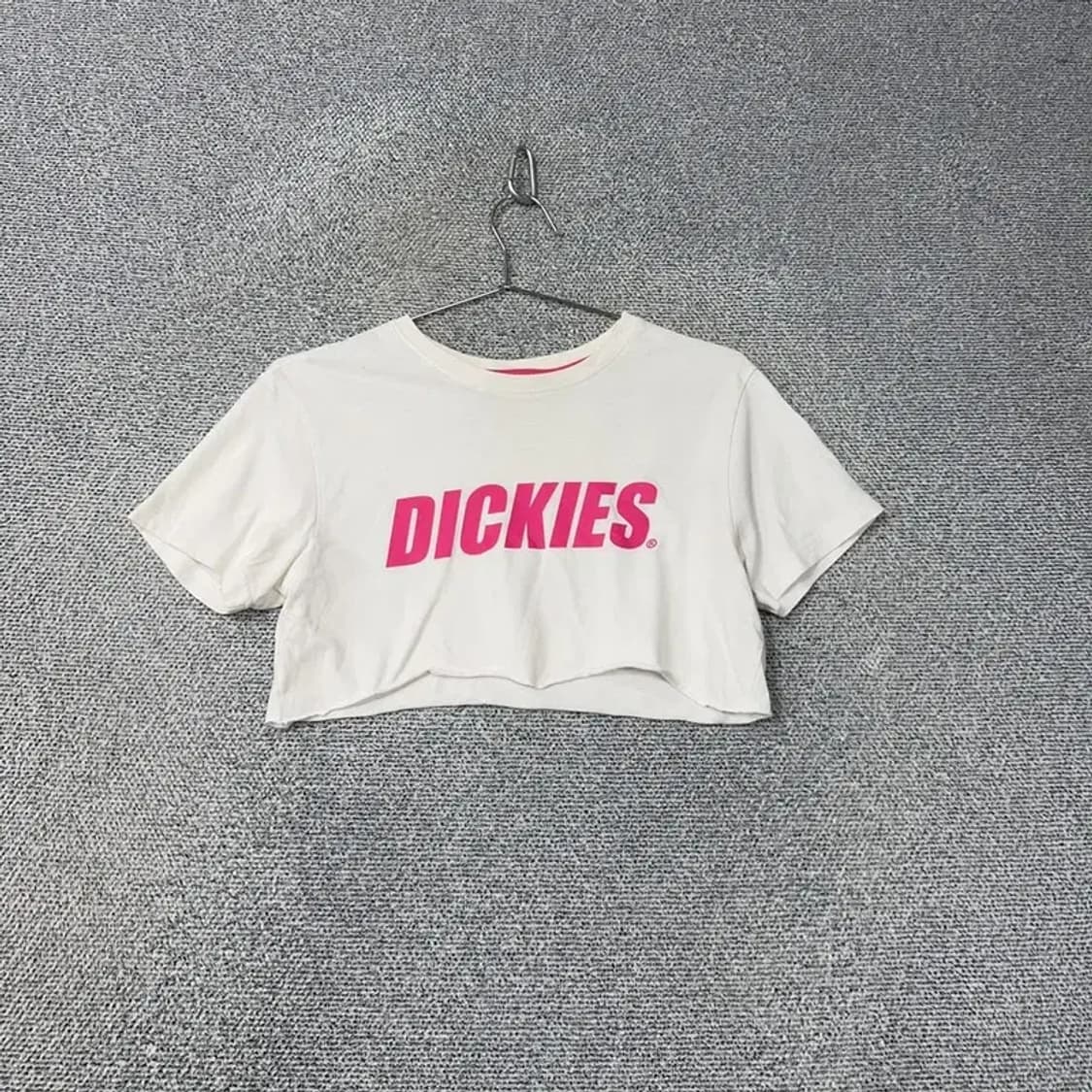 디키즈 핑크 프린팅 크롭 반팔티 S 상품이미지1