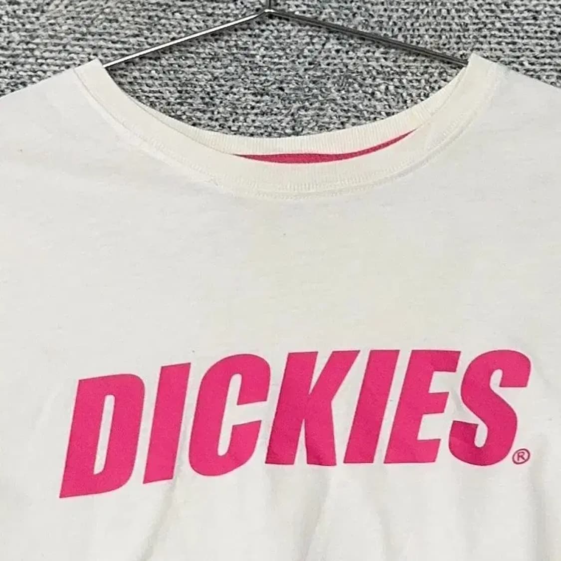 디키즈 핑크 프린팅 크롭 반팔티 S 상품이미지3