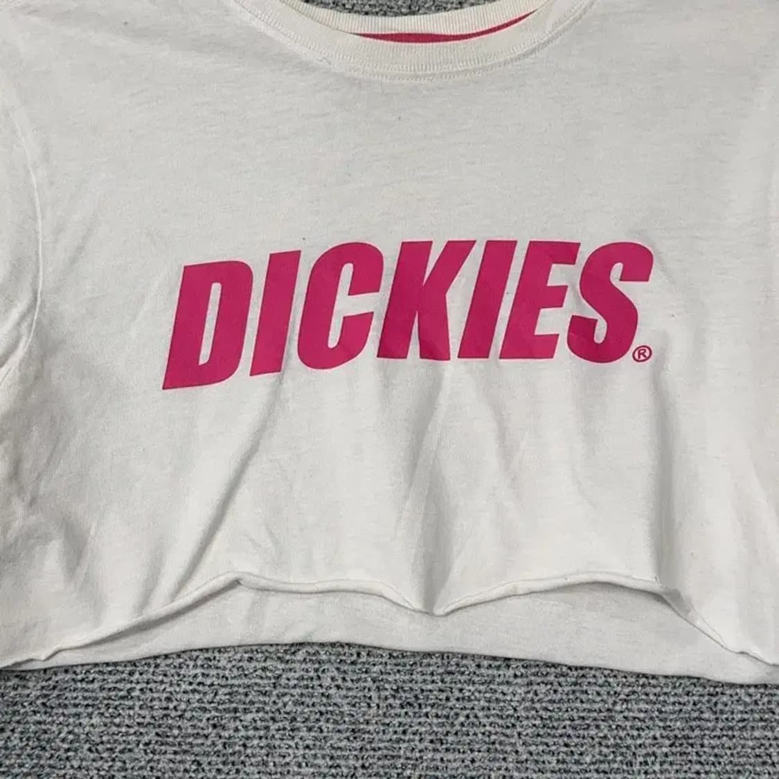 디키즈 핑크 프린팅 크롭 반팔티 S 상품이미지5