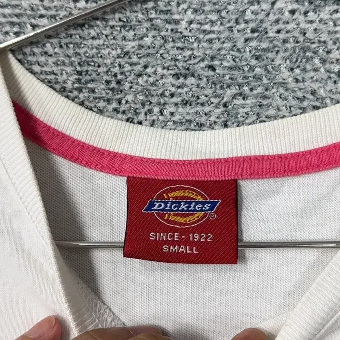 디키즈 핑크 프린팅 크롭 반팔티 S 상품이미지6