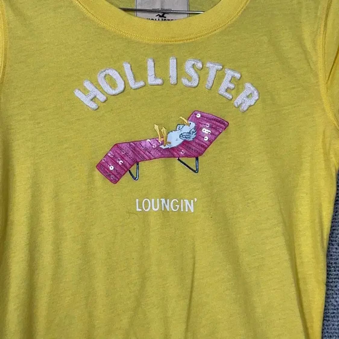 홀리스터 Y2K 옐로우 숏 반팔티 S 상품이미지5