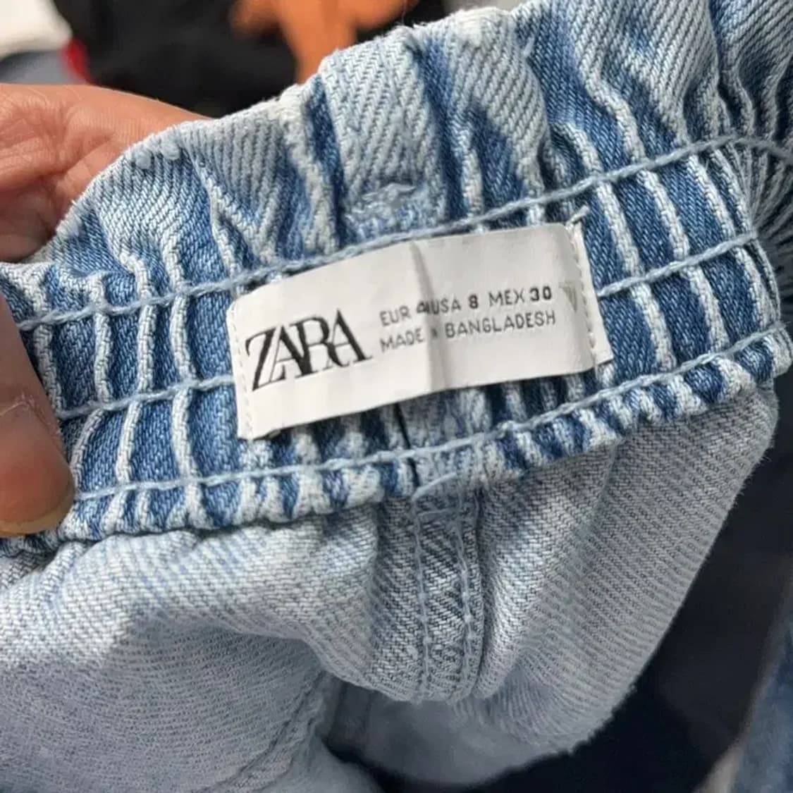 자라 연청 데님 버뮤다팬츠 30 상품이미지5