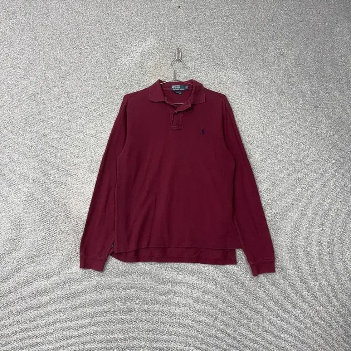 폴로 버건디 커스텀핏 긴팔 카라티 M 상품이미지1