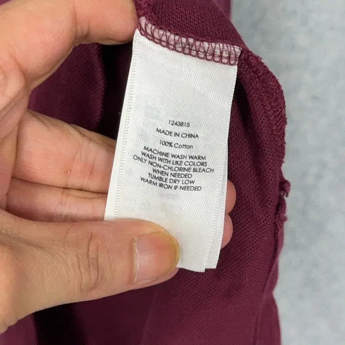 폴로 버건디 커스텀핏 긴팔 카라티 M 상품이미지5