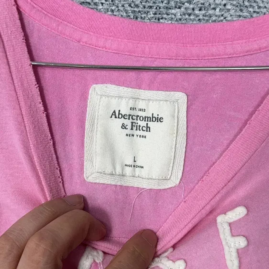 아베크롬비 빈티지 핑크 반팔티 L 상품이미지5