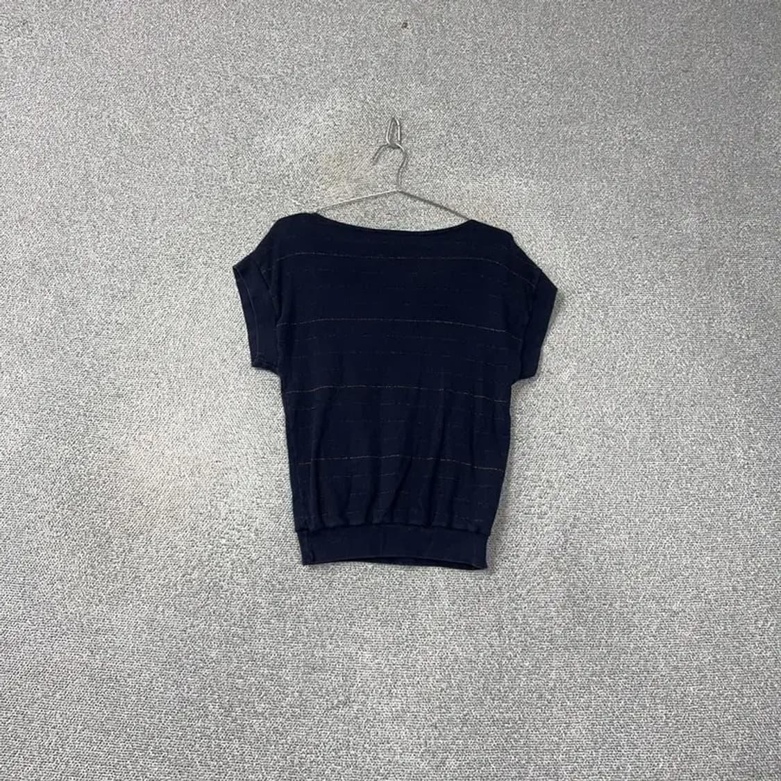 아페쎄 여성 네이비 니트 반팔티 M 상품이미지2