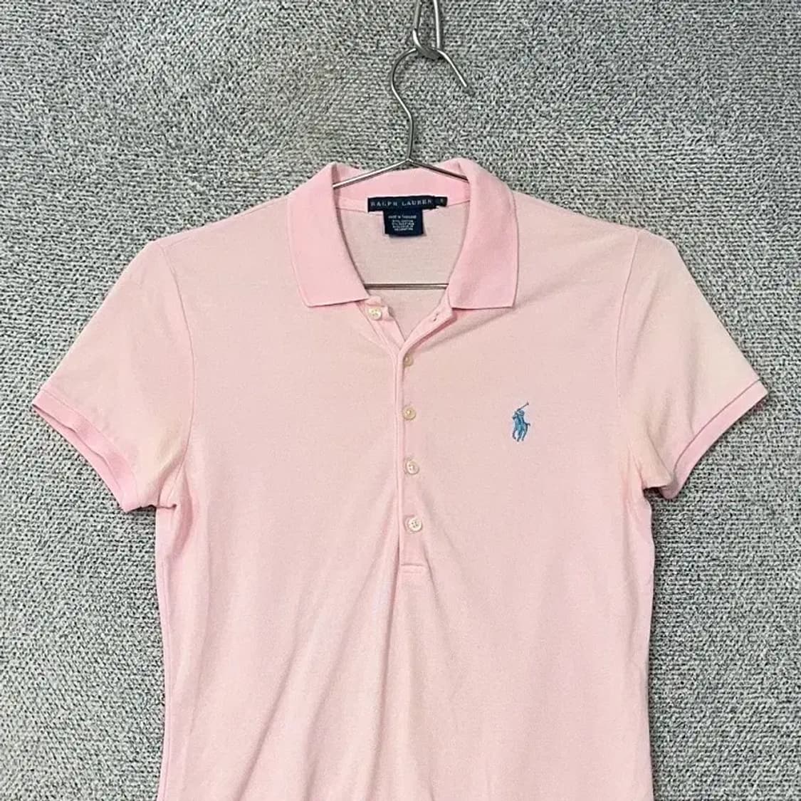 폴로 두산 여성 연핑크 반팔 카라티 S 상품이미지3