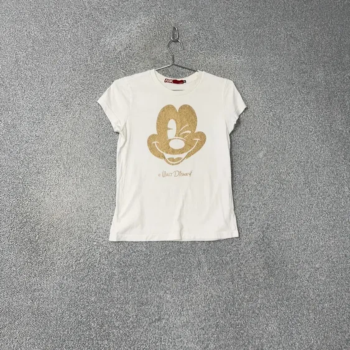 ASK 미키마우스 빈티지 프린팅 숏 반팔티 M 상품이미지1