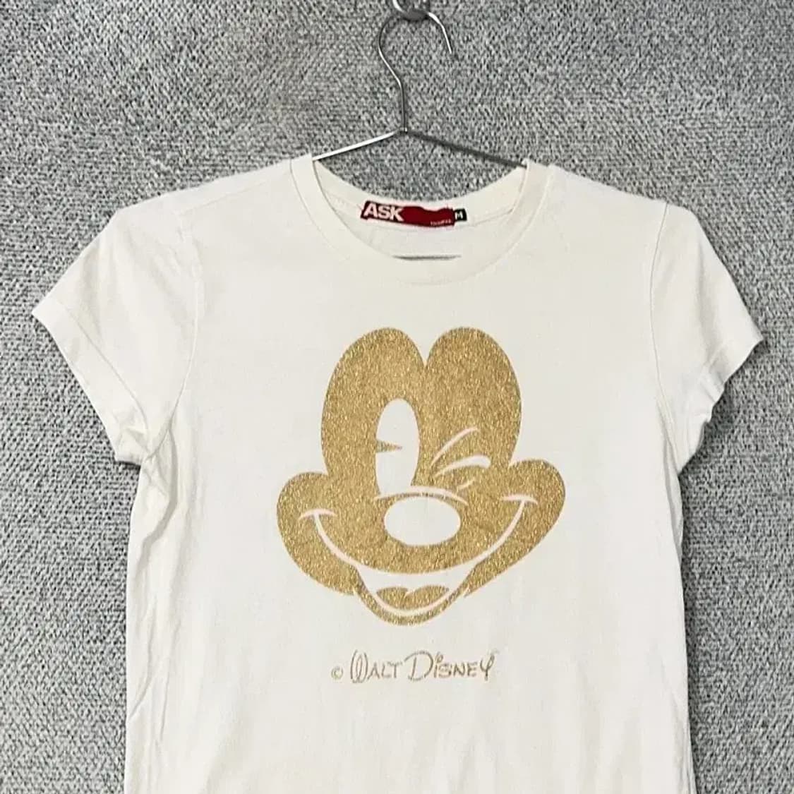 ASK 미키마우스 빈티지 프린팅 숏 반팔티 M 상품이미지3