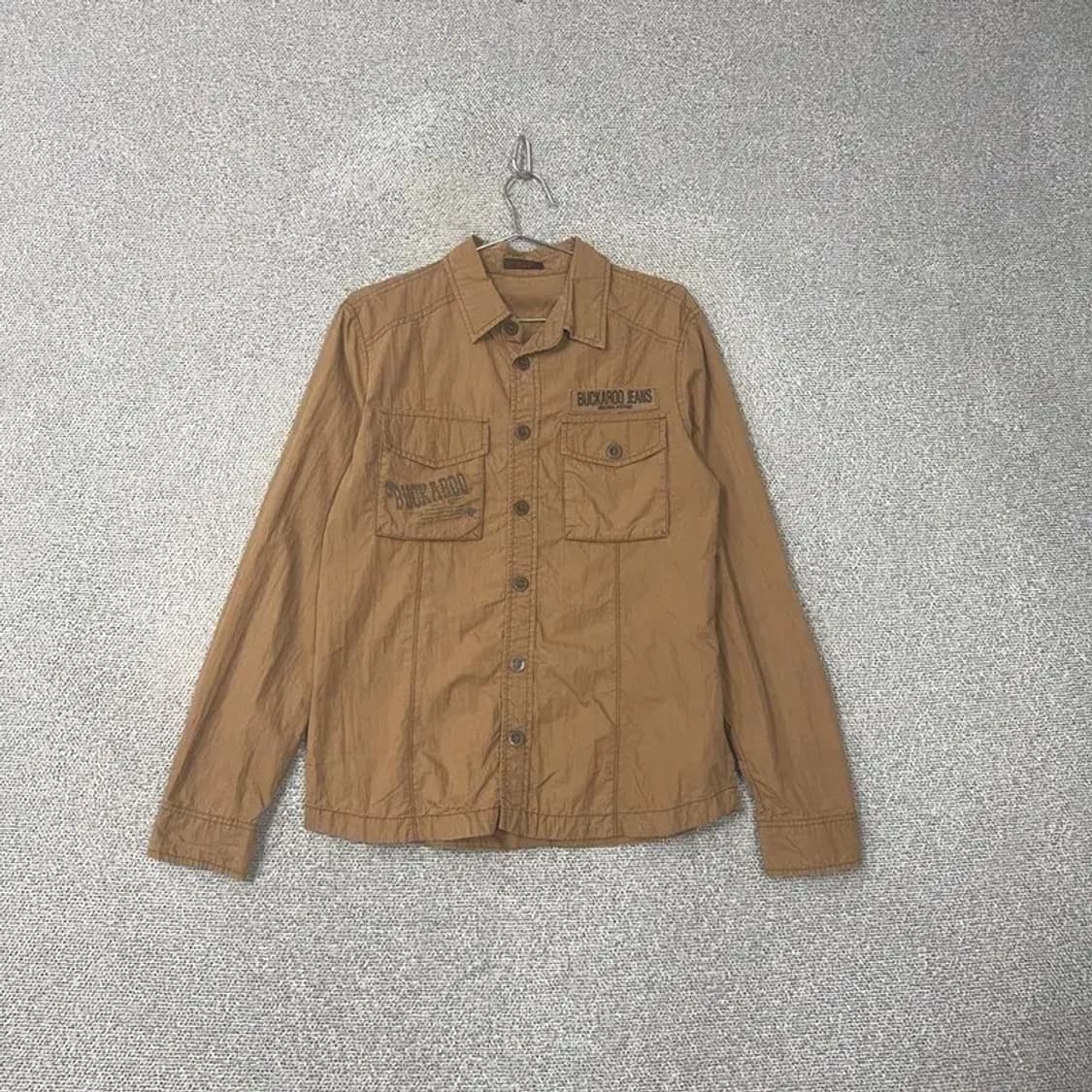 버커루 스펠로고 카멜 투포켓 셔츠 자켓 L 상품이미지1