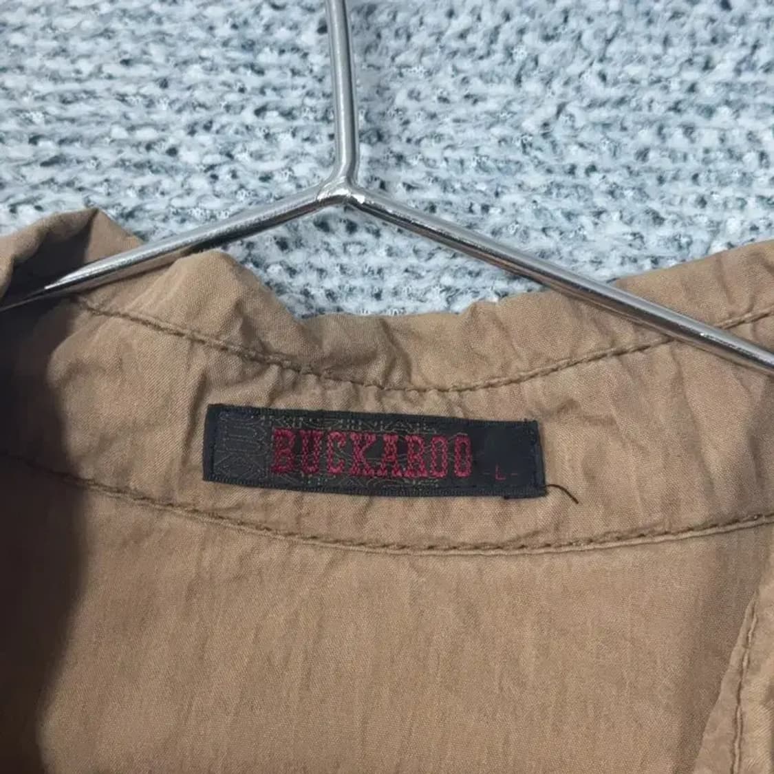 버커루 스펠로고 카멜 투포켓 셔츠 자켓 L 상품이미지5