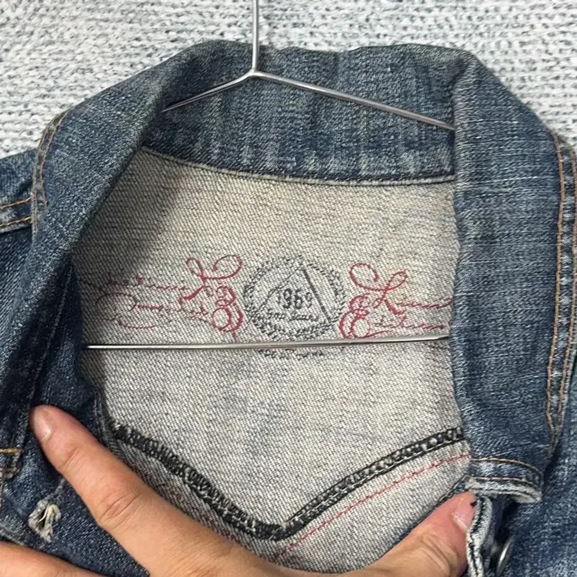 빈티지 여성 워싱 데님 자켓 M 상품이미지3