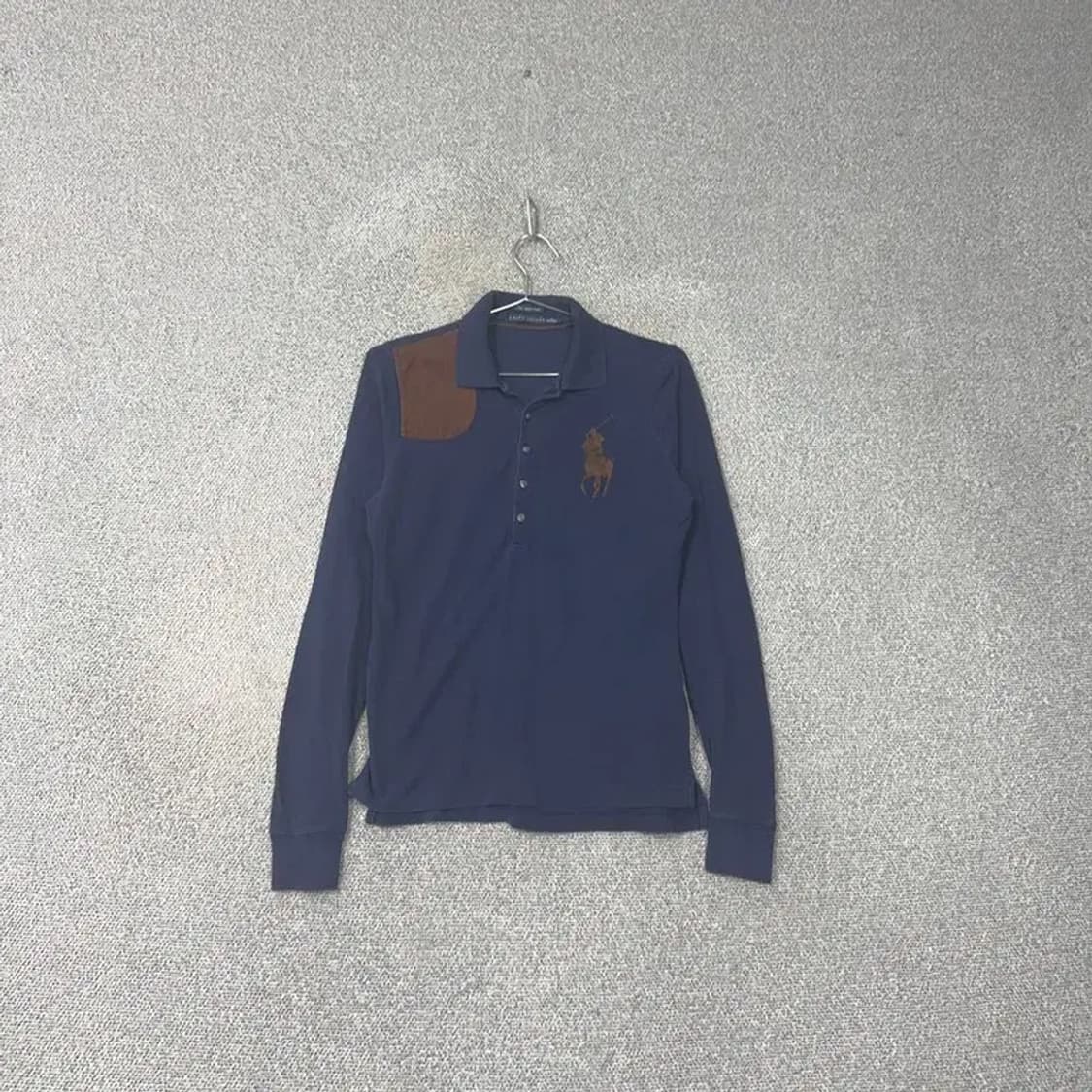 폴로 브라운 견장 빅포니 긴팔 카라티 M 상품이미지1