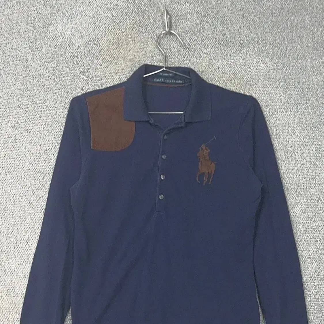 폴로 브라운 견장 빅포니 긴팔 카라티 M 상품이미지3