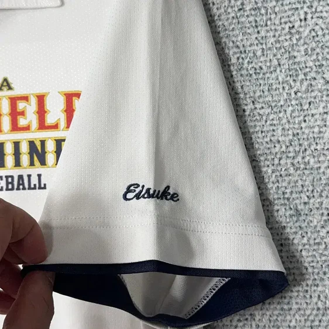 미즈노 프린팅 화이트 반팔 카라티 M 상품이미지5