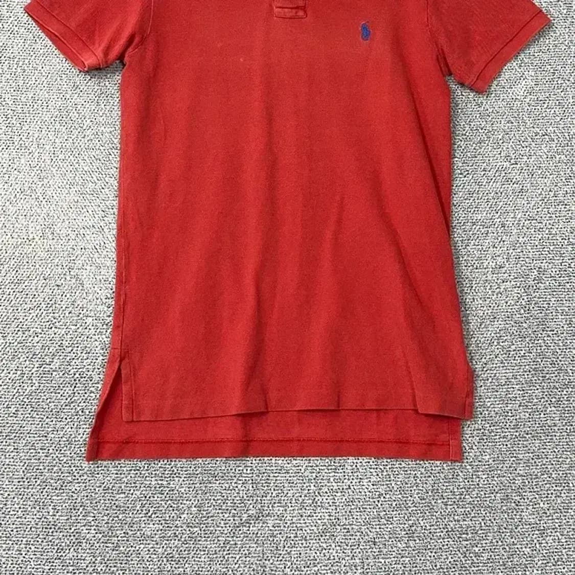 폴로 커스텀핏 레드 반팔 카라티 M 상품이미지4
