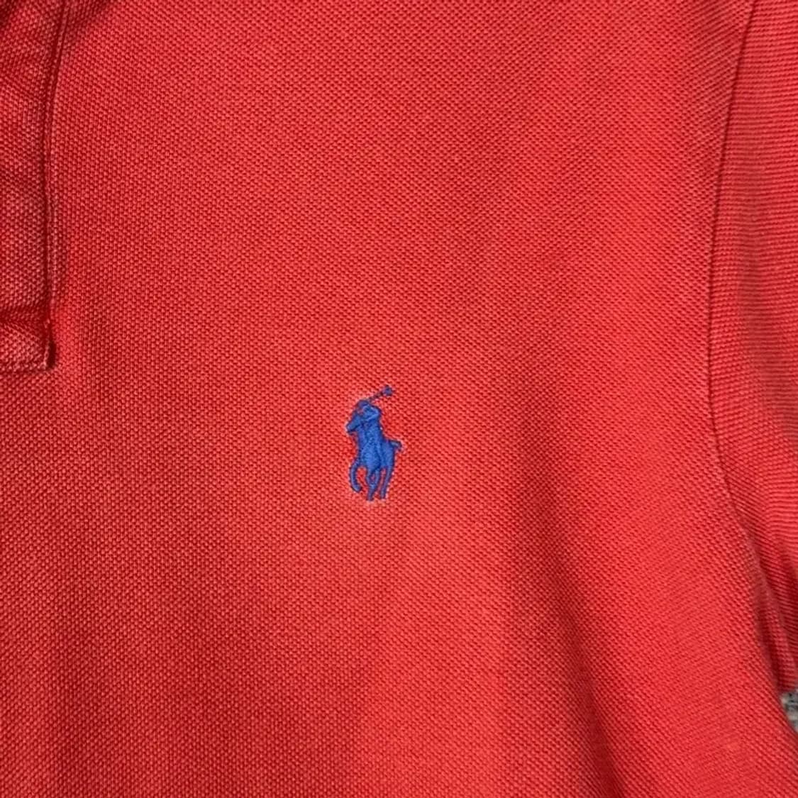 폴로 커스텀핏 레드 반팔 카라티 M 상품이미지5