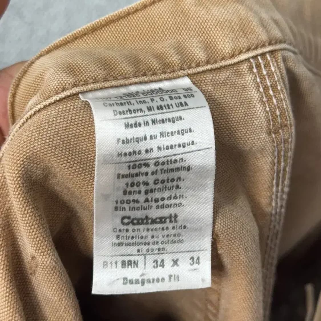 칼하트 된장 백로고 워크 데님팬츠 34 34 상품이미지7