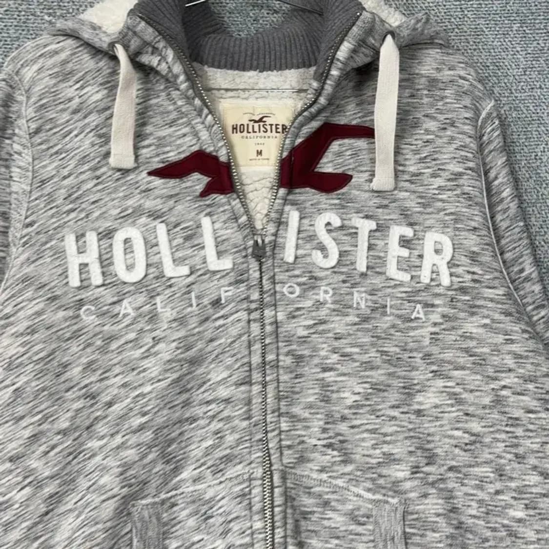 홀리스터 배색 로고 오버핏 후드집업 M 상품이미지3