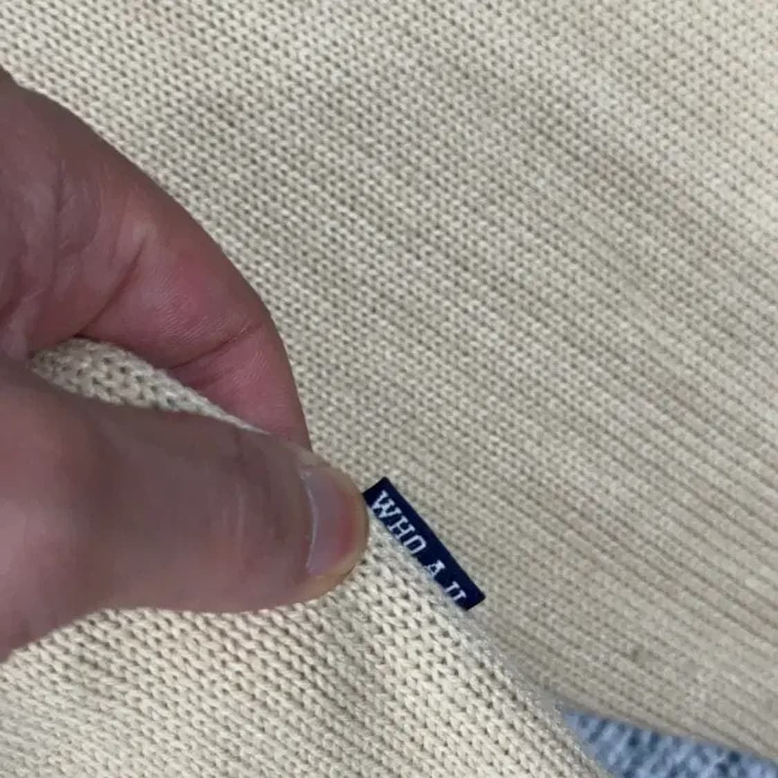 후아유 베이지 베어 아크릴 니트 가디건 XL 상품이미지3