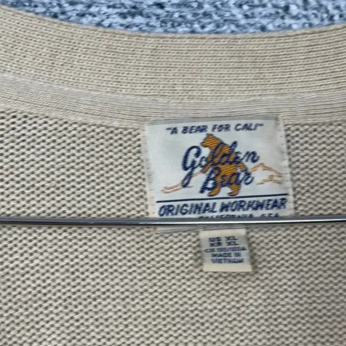 후아유 베이지 베어 아크릴 니트 가디건 XL 상품이미지5