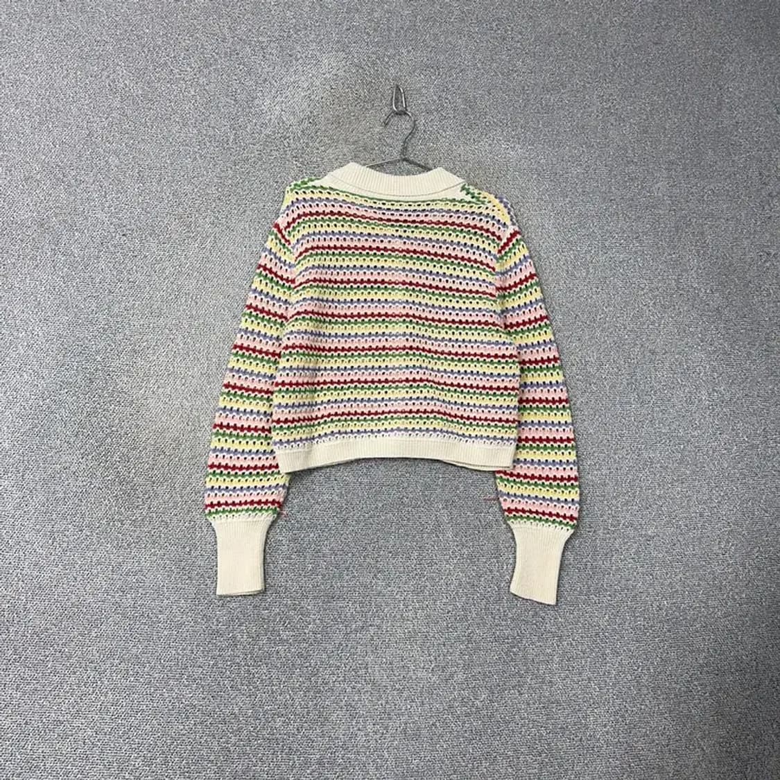 자라 스트라이프 카라 니트 가디건 M 상품이미지2