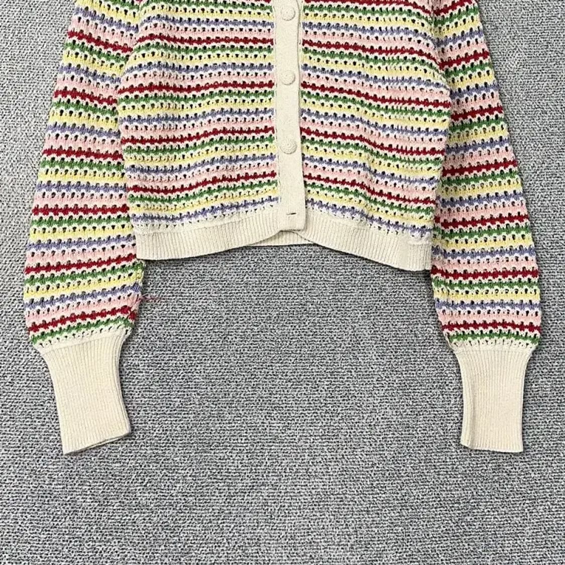 자라 스트라이프 카라 니트 가디건 M 상품이미지4